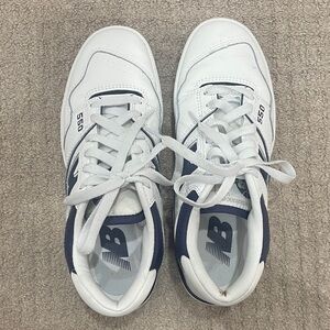 New Balance 550 White and Dark Blue Sneakers